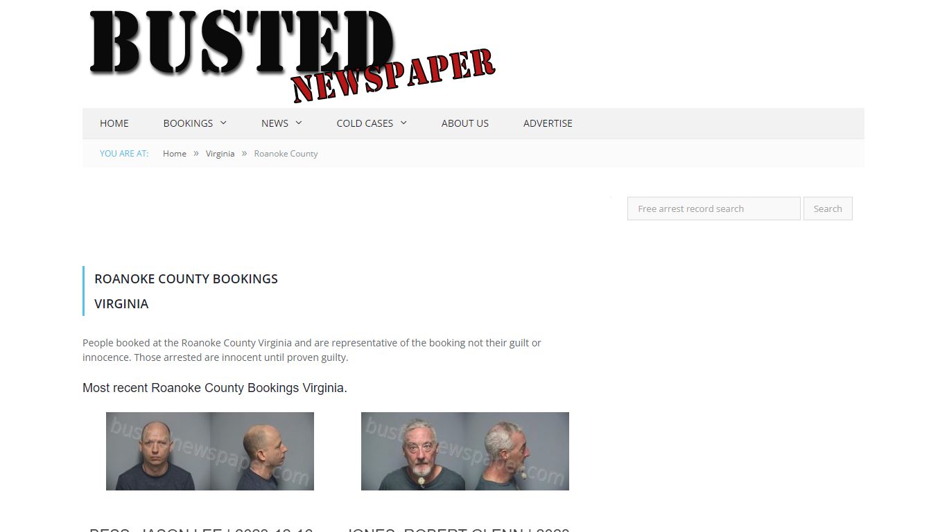 Roanoke County, VA Mugshots - BUSTEDNEWSPAPER.COM